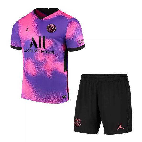 Kids PSG Fourth Away Soccer Kits Shirt with Shorts 2020/21